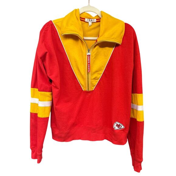 Wear Erin Andrews Kansas City Chiefs Quarter Zip Super Bowl Kelce Swift Football - Picture 1 of 4